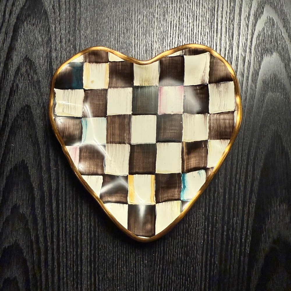 McKenzie Childs Heart Fluted Plate Trinket Dish